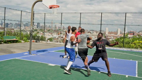 Nike sponsored basketball team playing at West 4th Street courts in Gr NY Clips